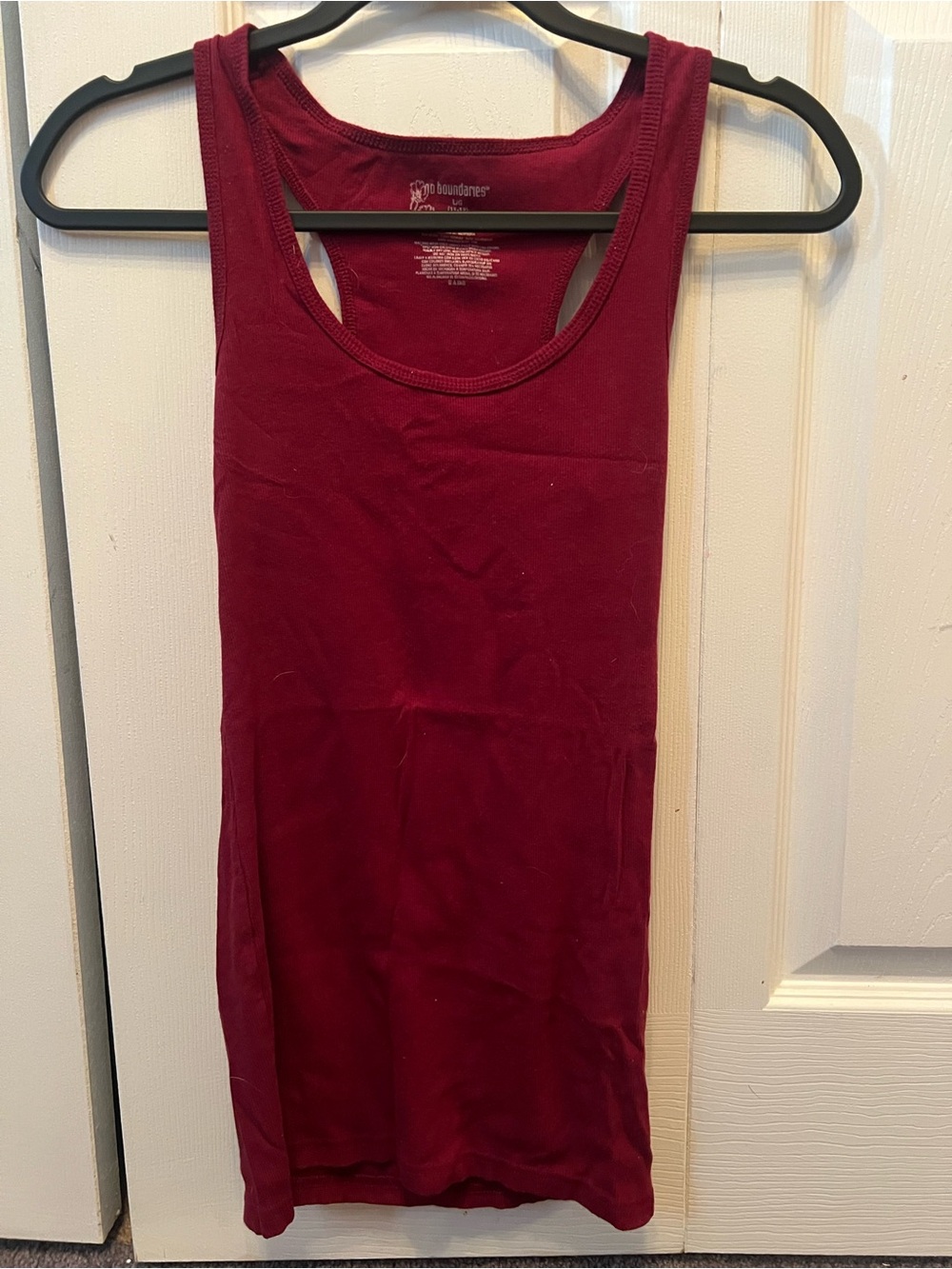 No Boundaries Women's Racerback Tank Top - Maroon